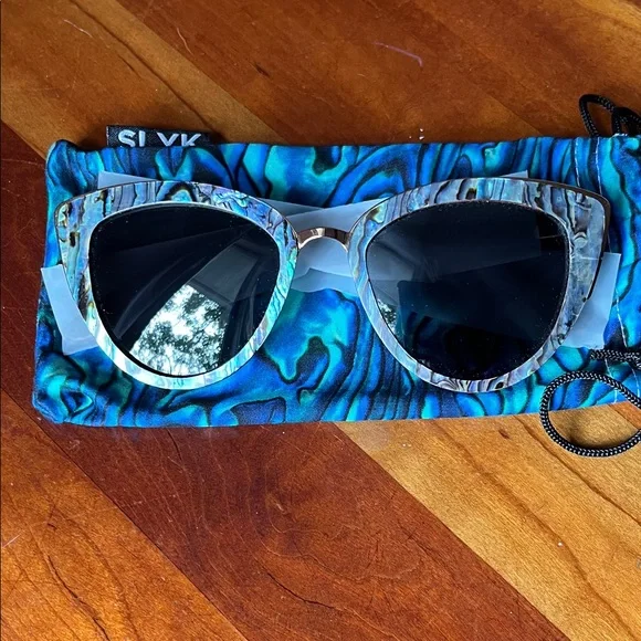 SLYK SHADES bombshell abalone sunglasses blue green - Picture 11 of 12